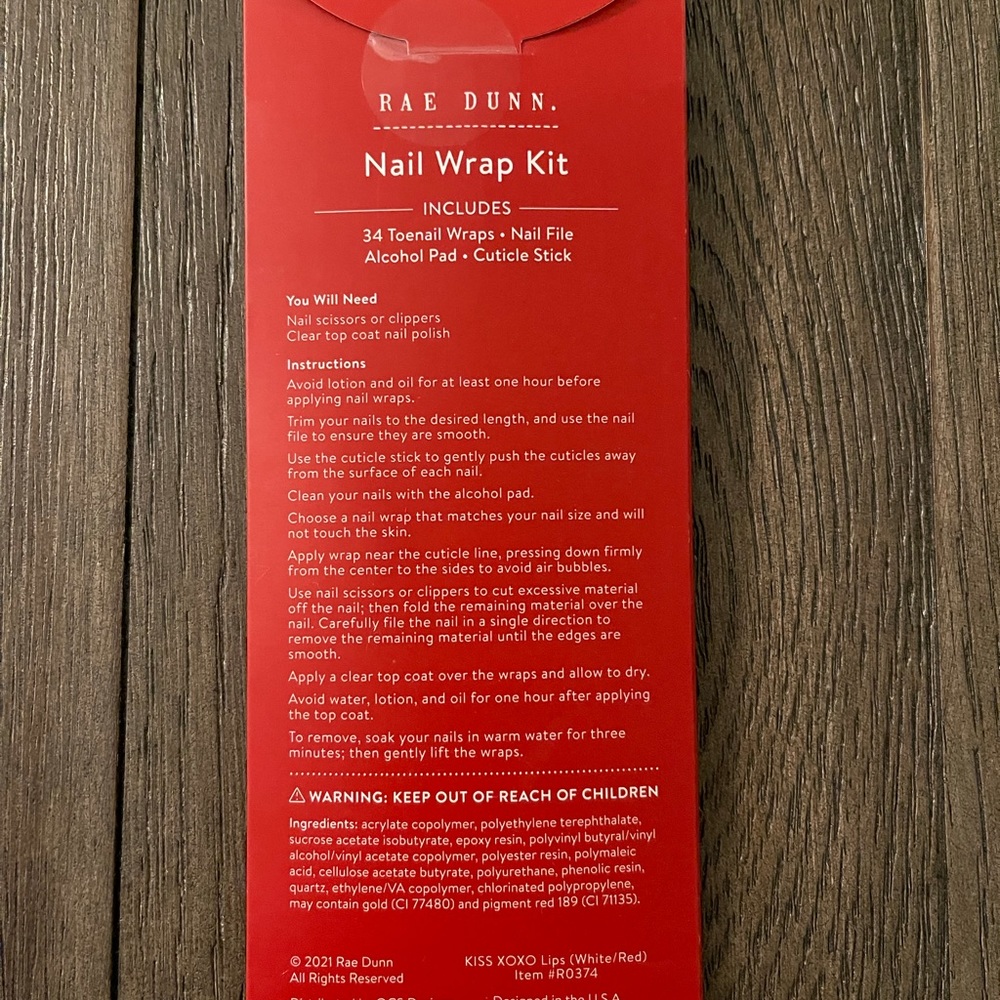 NWT Rae Dunn Pedi nail kit💋❌🅾️♥️ - Picture 2 of 2